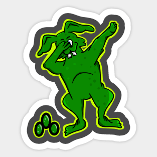 Green Easter Bunny Dabbing Sticker